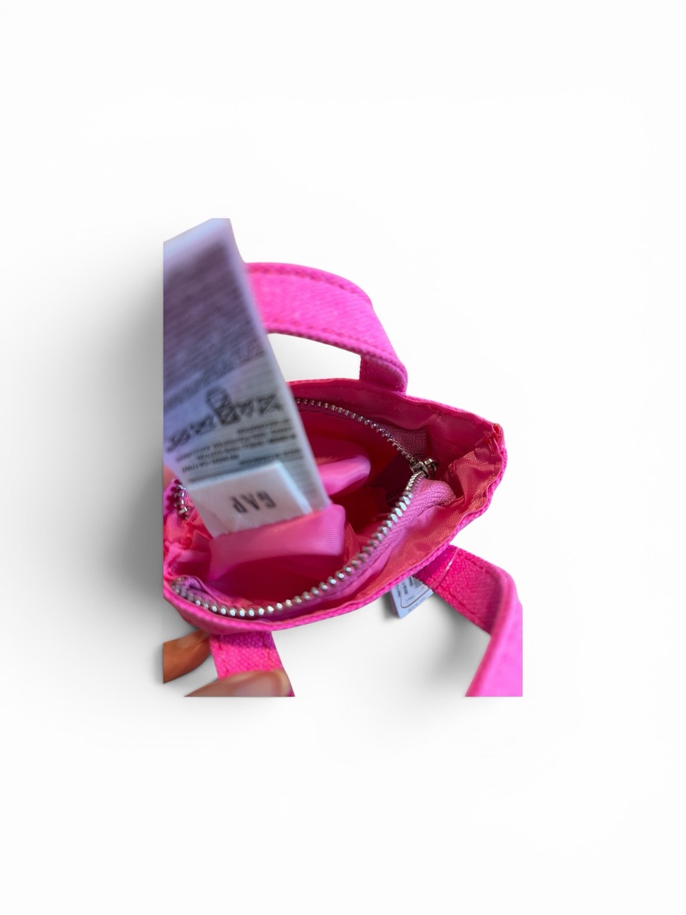 GAP Hot Pink Mini Tote Keychain fits credit cards and keys - Picture 4 of 4